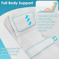 White Full Body Bathtub Pillow 123x40cm Quick Dry Bath Cushion with 11 Suction Cups