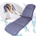 Grey Full Body Bathtub Mat Pillow with 12 Suction Cups and Quick Dry Fabric