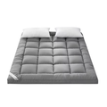 Luxury King Pillowtop Mattress Topper Pad Protector Grey 1000GSM