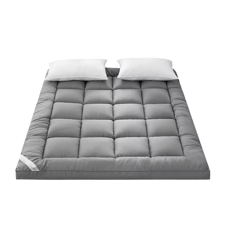 Luxury King Pillowtop Mattress Topper Pad Protector Grey 1000GSM