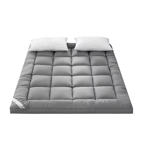 Luxury King Pillowtop Mattress Topper Pad Protector Grey 1000GSM
