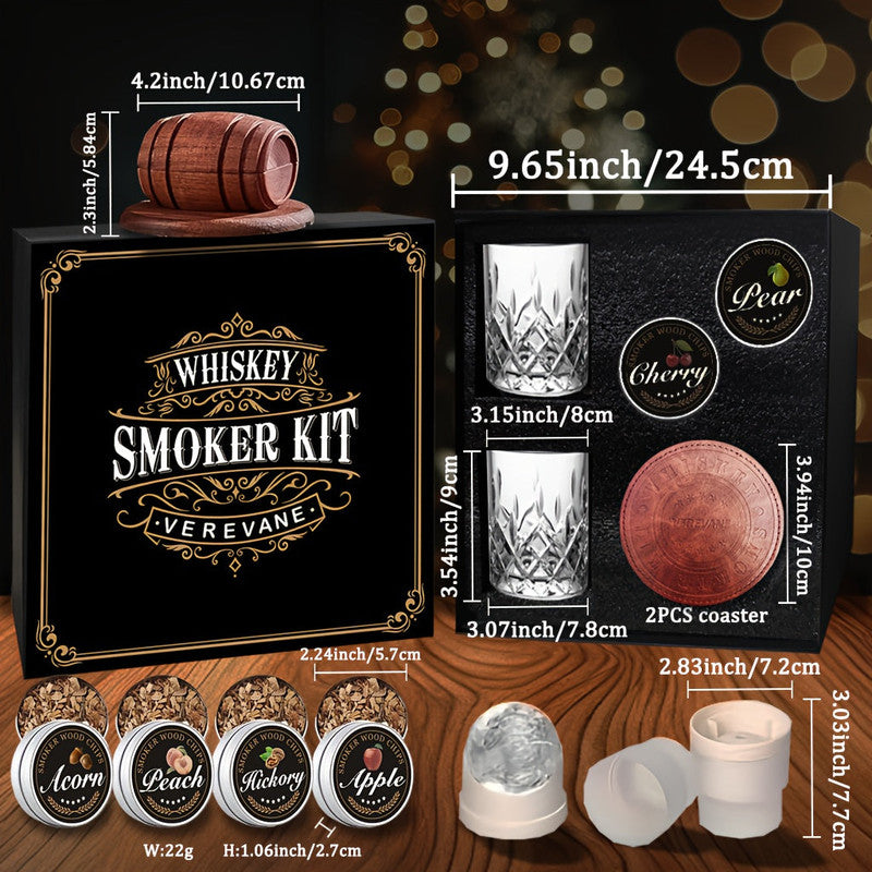 Premium Whiskey Smoker Kit – 6 Wood Flavours with Accessories
