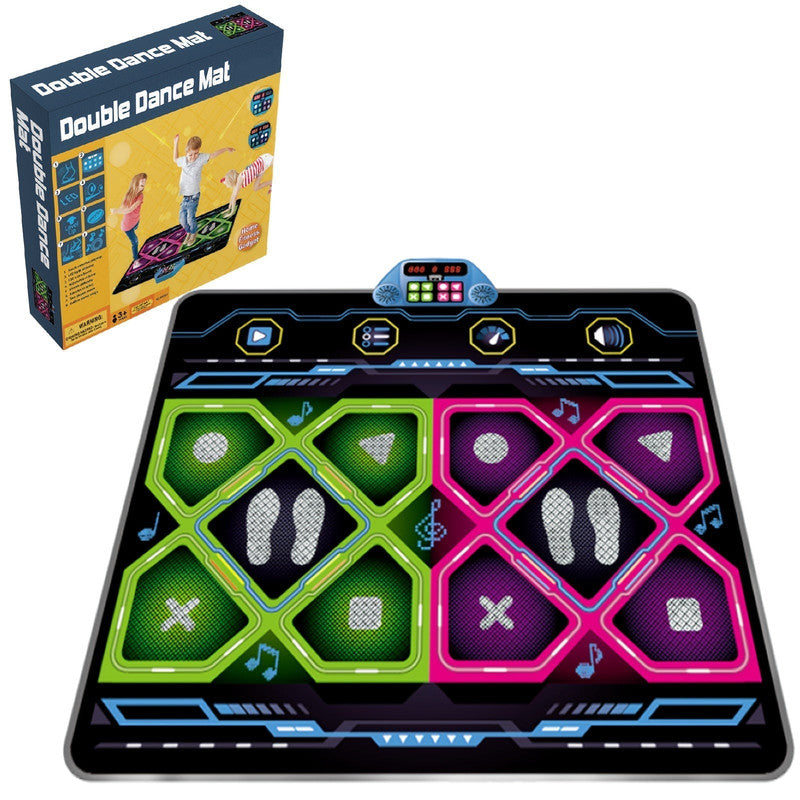 Premium Double LED Dance Pad Rhythm Game Mat 105x90cm with Music and Lights