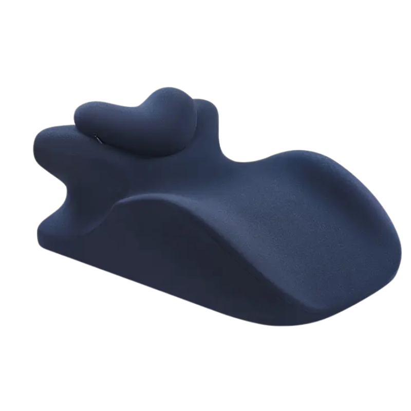 Premium Ergonomic Bed Pillow – Navy Blue Memory Foam with Detachable Headrest
