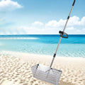 Premium Adjustable Metal Beach Sifter Rake – Silver Sand Scoop Tool