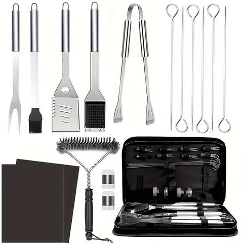 Premium 17 Piece Stainless Steel BBQ Grill Accessories Set
