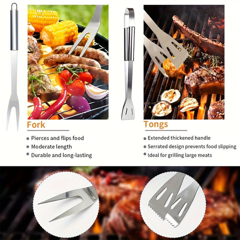 Premium 17 Piece Stainless Steel BBQ Grill Accessories Set