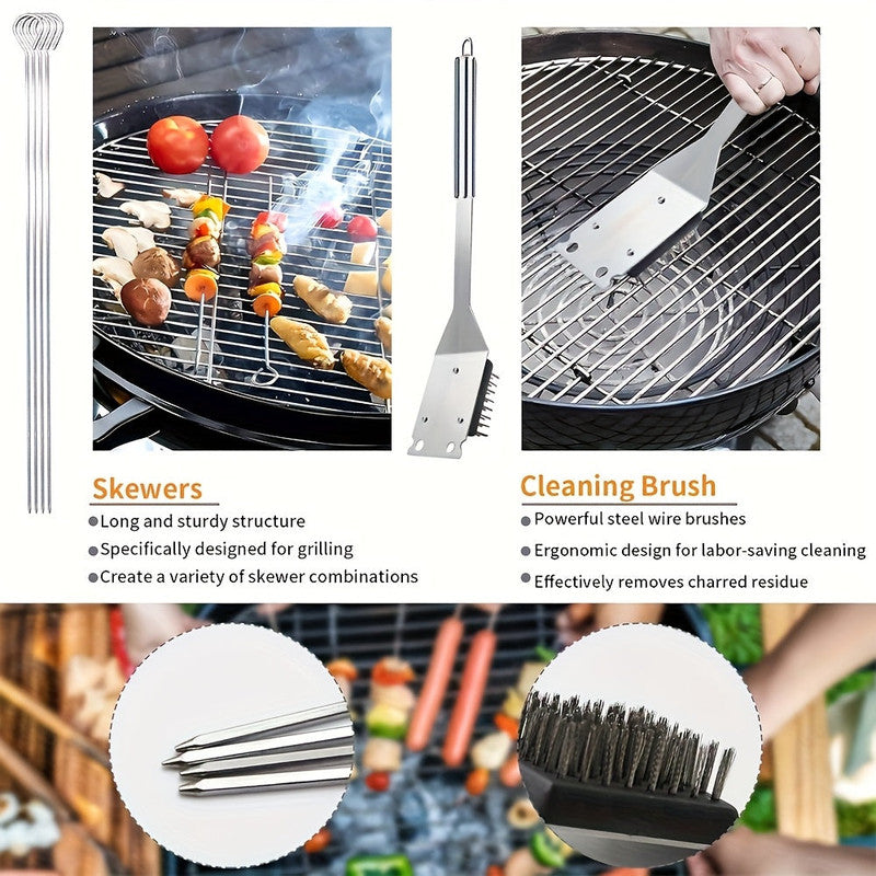 Premium 17 Piece Stainless Steel BBQ Grill Accessories Set