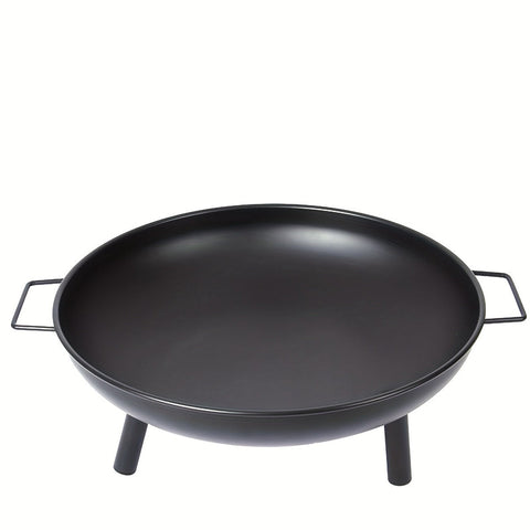 Premium Outdoor Metal Fire Pit Bowl – 58cm Round Iron Bowl with Handles & Legs