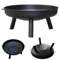 Premium Outdoor Metal Fire Pit Bowl – 58cm Round Iron Bowl with Handles & Legs