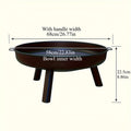 Premium Outdoor Metal Fire Pit Bowl – 58cm Round Iron Bowl with Handles & Legs