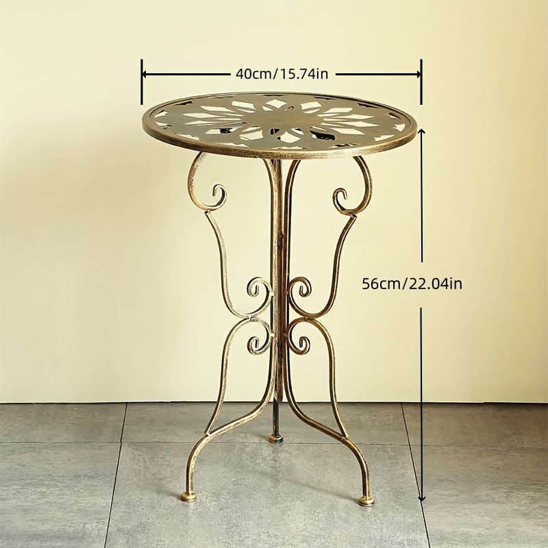 Vintage Black Metal Scrollwork Side Table 40x40x56cm