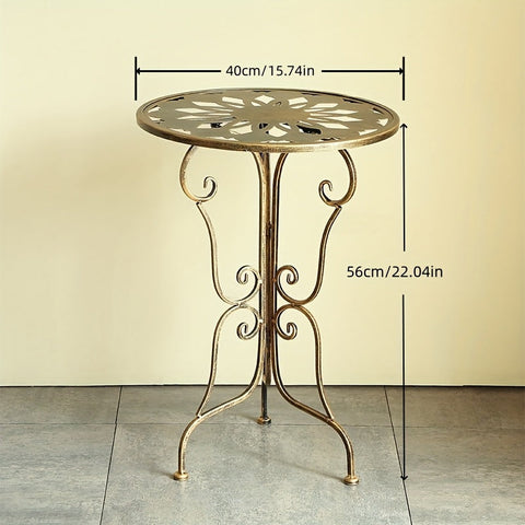 Vintage Black Metal Scrollwork Side Table 40x40x56cm
