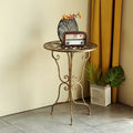 Vintage Black Metal Scrollwork Side Table 40x40x56cm