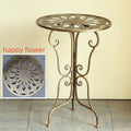 Vintage Black Metal Scrollwork Side Table 40x40x56cm