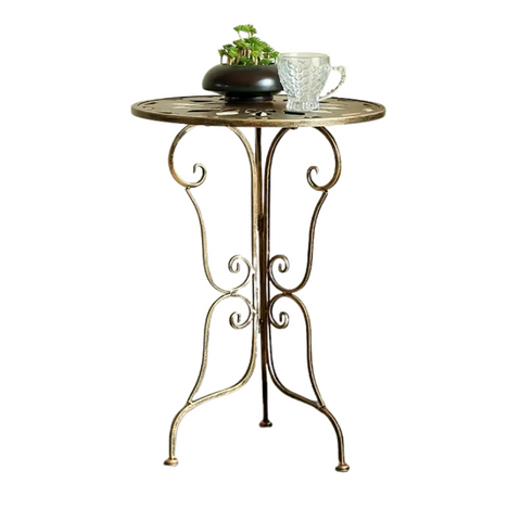 Vintage  Metal Scrollwork Side Table 40x40x56cm