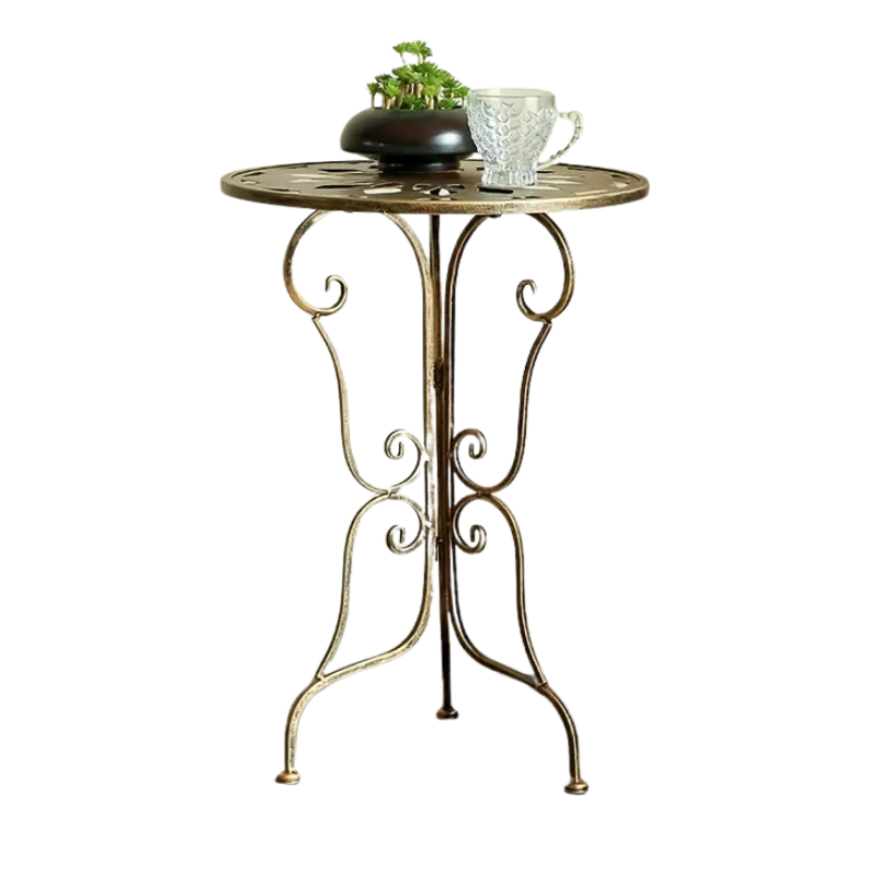 Vintage  Metal Scrollwork Side Table 40x40x56cm