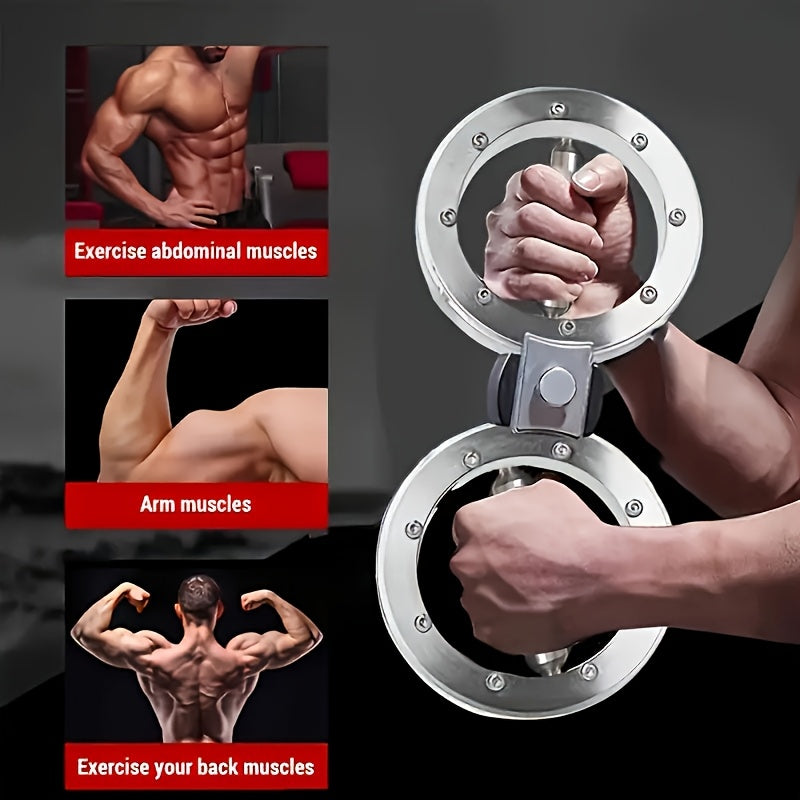 Premium Silvery Adjustable Forearm Exerciser with 360° Rotation