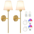 Premium Battery Wall Sconces – Set of 2, Remote Control with 9 Colour Modes