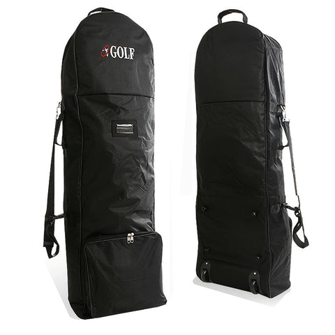 Premium Black Golf Travel Bag with Wheels - 128cm