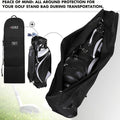 Premium Black Golf Travel Bag with Wheels - 128cm