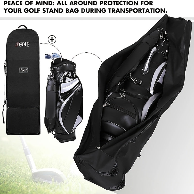 Premium Black Golf Travel Bag with Wheels - 128cm