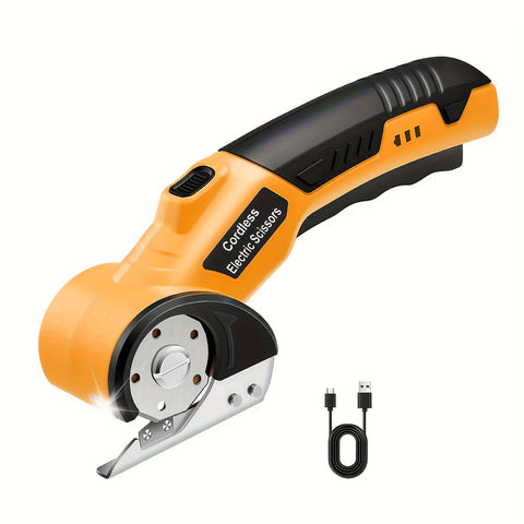 Premium Cordless Electric Fabric Cutter with USB Charging - Yellow