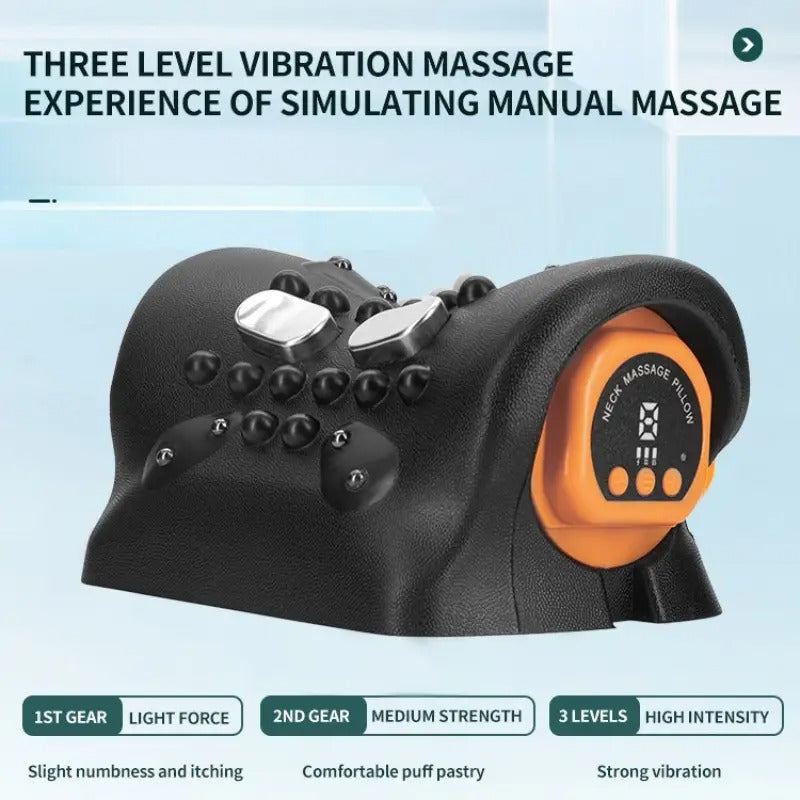 Black Electric Neck and Shoulder Massager with Heat USB Rechargeable Design