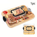 Premium Bamboo Cheese Tray – Food Serving Board with Acrylic Lid