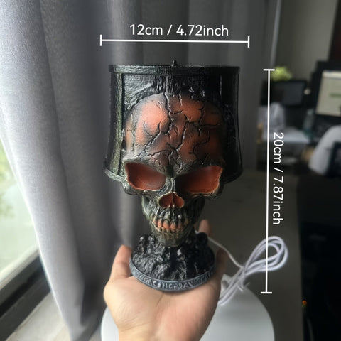 Premium Lava Skull Lamp – USB Halloween Night Light 20cm