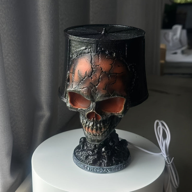 Premium Lava Skull Lamp – USB Halloween Night Light 20cm
