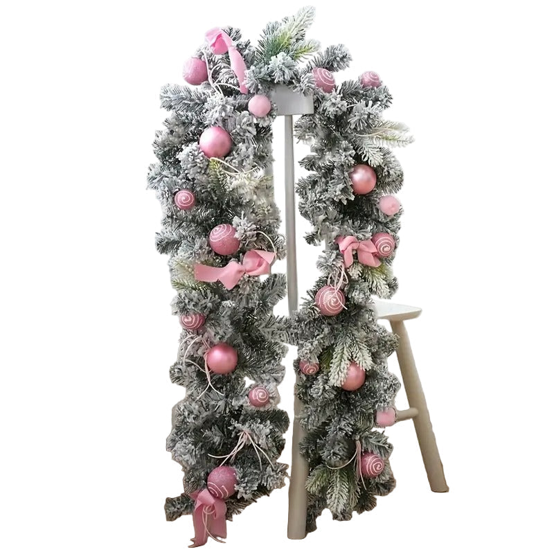 Artificial Christmas Wreath Pink Garland - SuperSaverAU - view 3