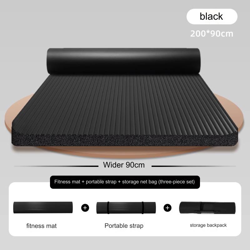 Premium 20mm Shock-Absorbing Yoga Mat with Carry Bag - 200 x 90cm
