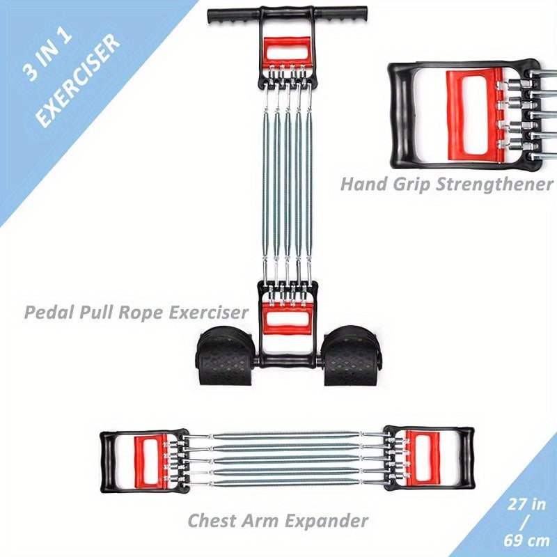 Premium Black Multifunctional Spring Pedal Puller Fitness Tensioner