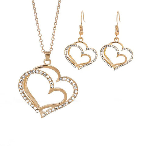 Heart Shaped Rhinestone Jewelry Set for Women - SuperSaverAU - view 2