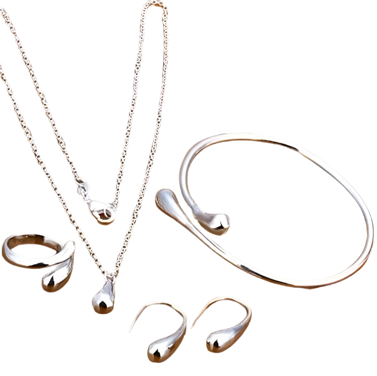 Women's Silver Needle Jewelry Set (4 pcs) - SuperSaverAU - view 1