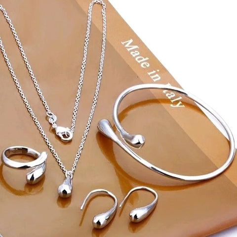 Women's Silver Needle Jewelry Set (4 pcs) - SuperSaverAU - view 2