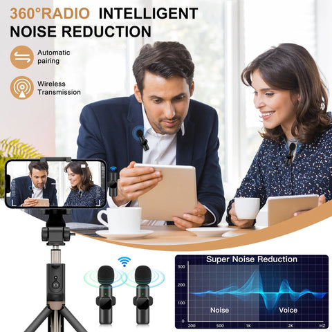 Wireless Lavalier Microphone for iPhone Android Live Recording - SuperSaverAU - view 2