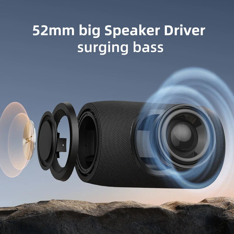 Premium Black Mini Portable Bluetooth Speaker 5W Waterproof 2000mAh