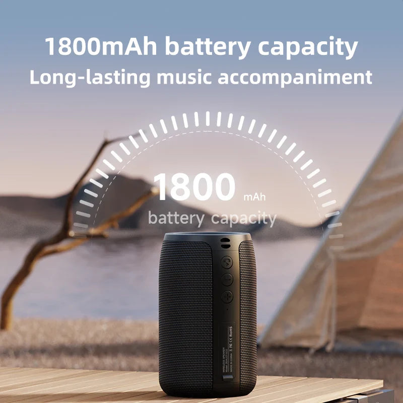 Premium Black Mini Portable Bluetooth Speaker 5W Waterproof 2000mAh