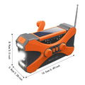 Premium Orange 10000mAh Emergency Hand Crank Solar Radio