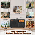 Premium Black Stereo Digital Portable Radio with Bluetooth
