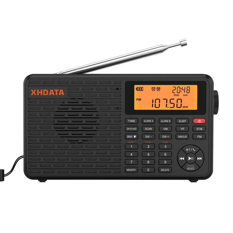 Premium Black Stereo Digital Portable Radio with Bluetooth