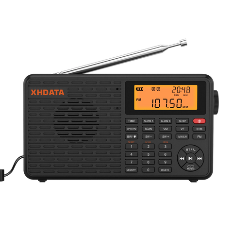Premium Black Stereo Digital Portable Radio with Bluetooth