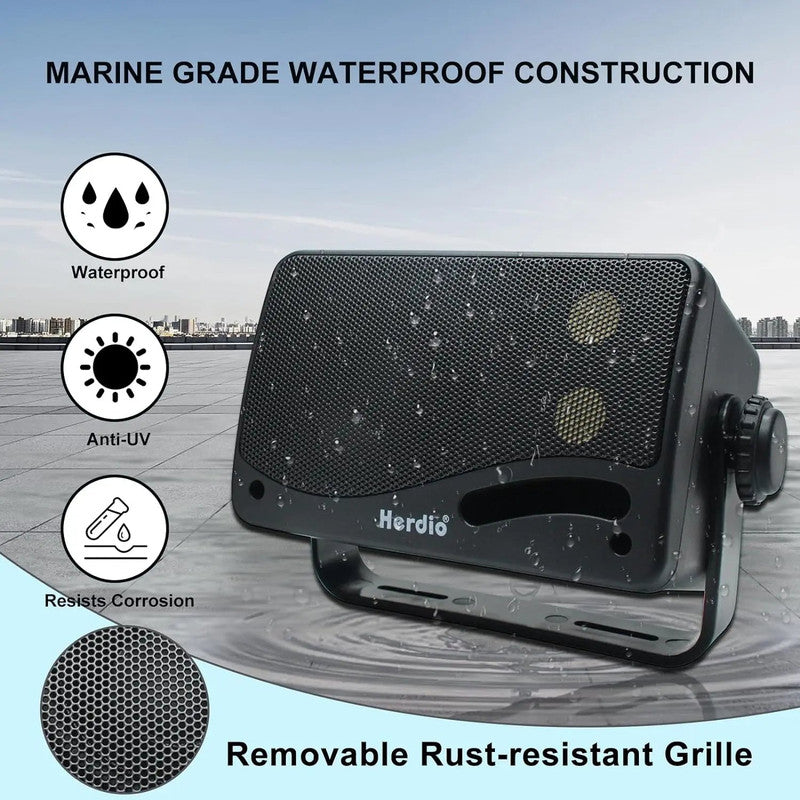 Premium Black 3 Way Waterproof Wall Mount Speakers 200W Pair