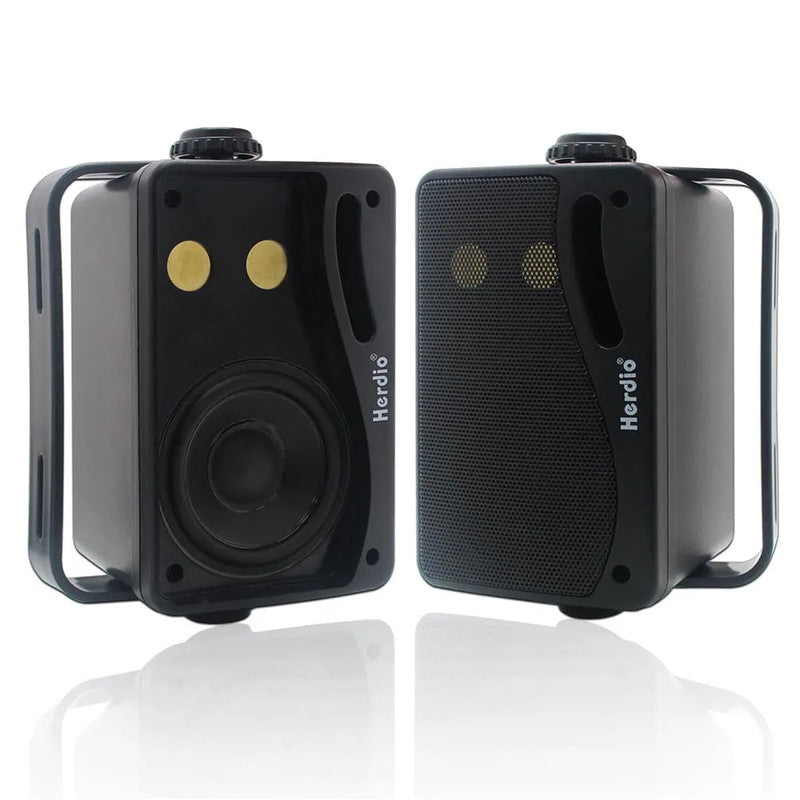 Premium Black 3 Way Waterproof Wall Mount Speakers 200W Pair