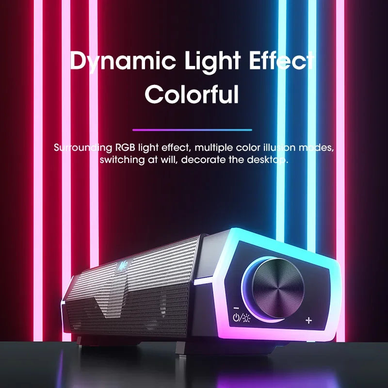 Premium Black Bluetooth RGB Computer Light Speaker Soundbar