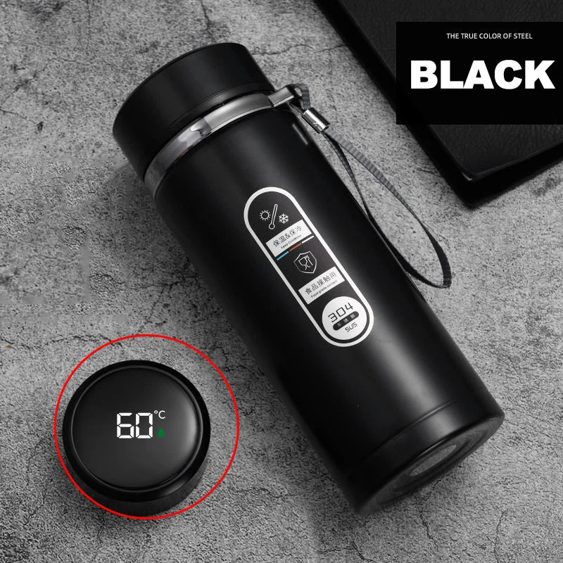 Premium Thermos Bottle – Black 1L with LED Temperature Display