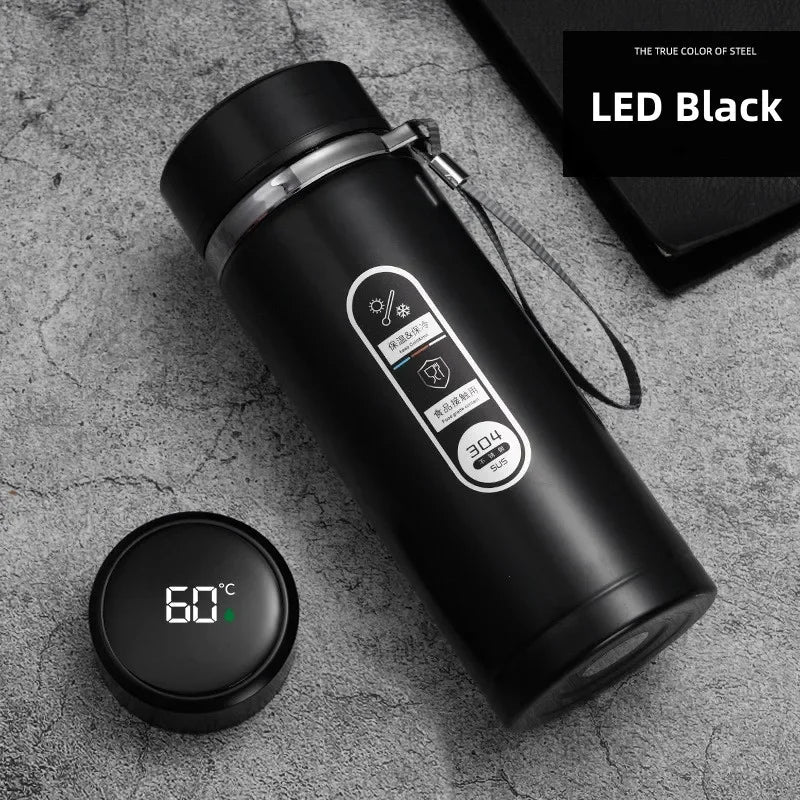 Premium Thermos Bottle – Black 1L with LED Temperature Display