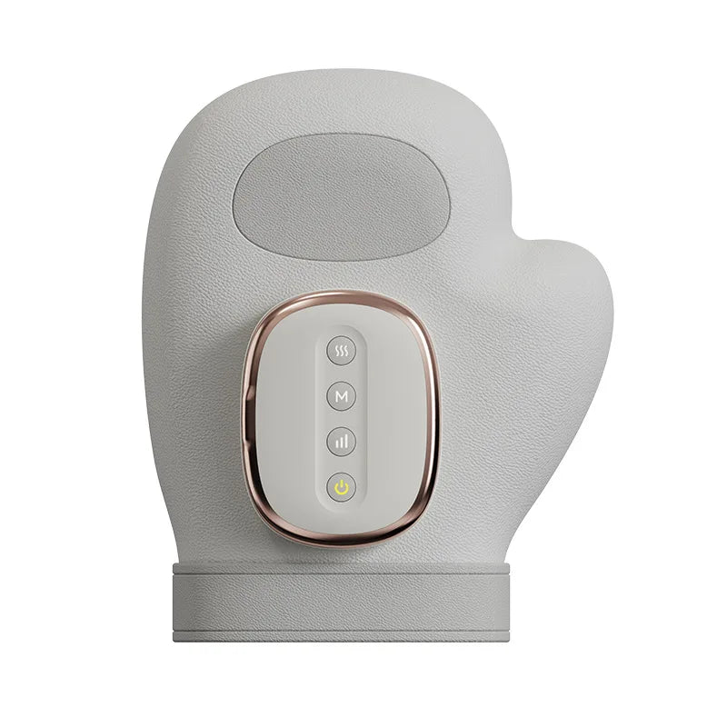 Grey Electric Hand Massager with Air Compression Heat Therapy 5 Intensity Levels